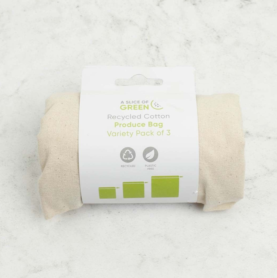 3 Pack Recycled Cotton Produce Bag SGP034