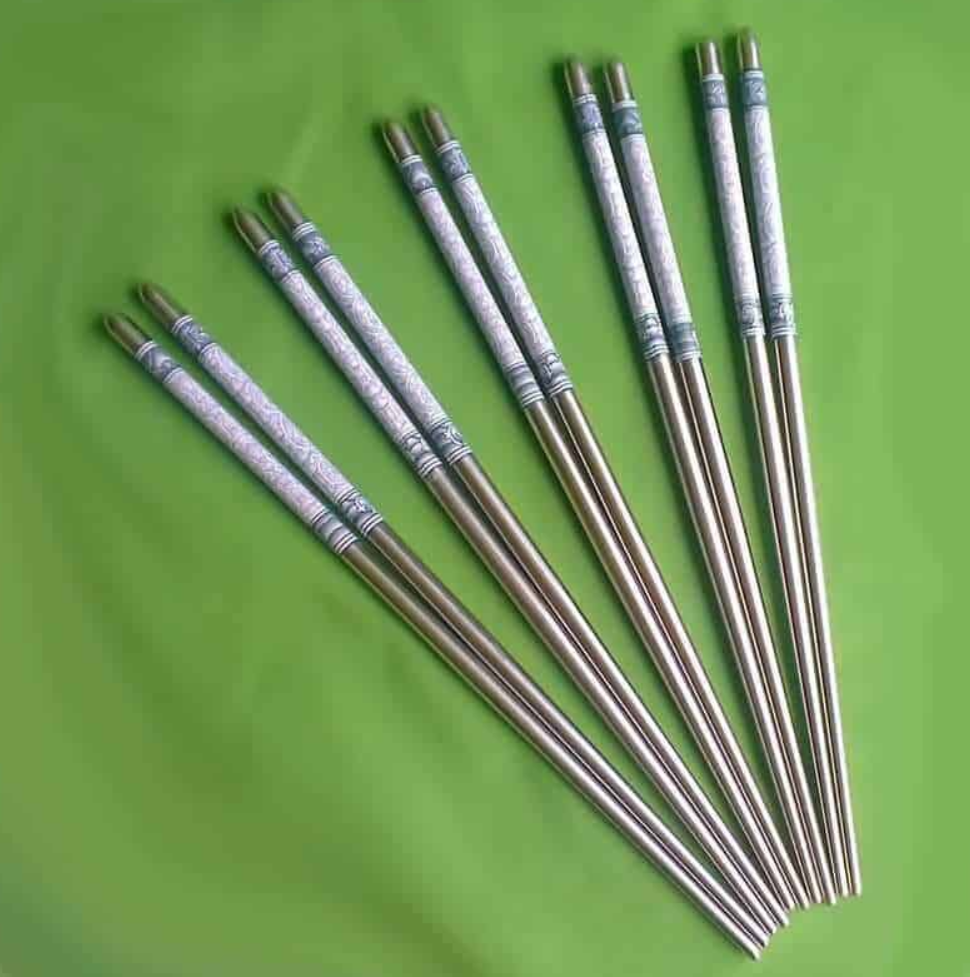 Hollow Stainless Steel Chopsticks - 1 Pair