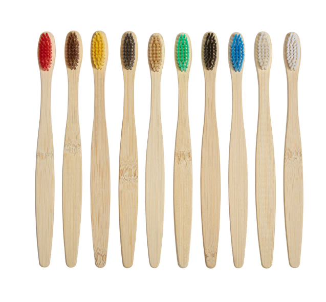 Bamboo Eco Friendly Toothbrushes Multi Colour 10 pack - Adult by Re:gn