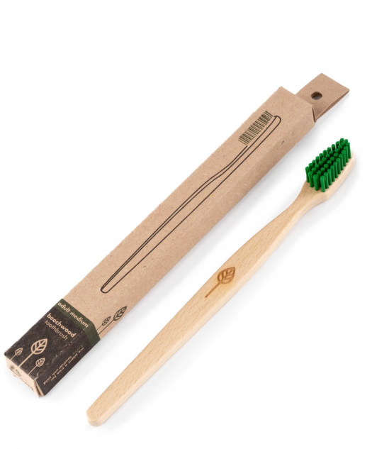 100% Plant-Based Beech Wood Toothbrush (FSC 100%) - Adult by ecoLiving