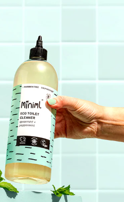 READY FILLED Toilet Cleaner in plastic safety capped bottle 1 litre by Miniml