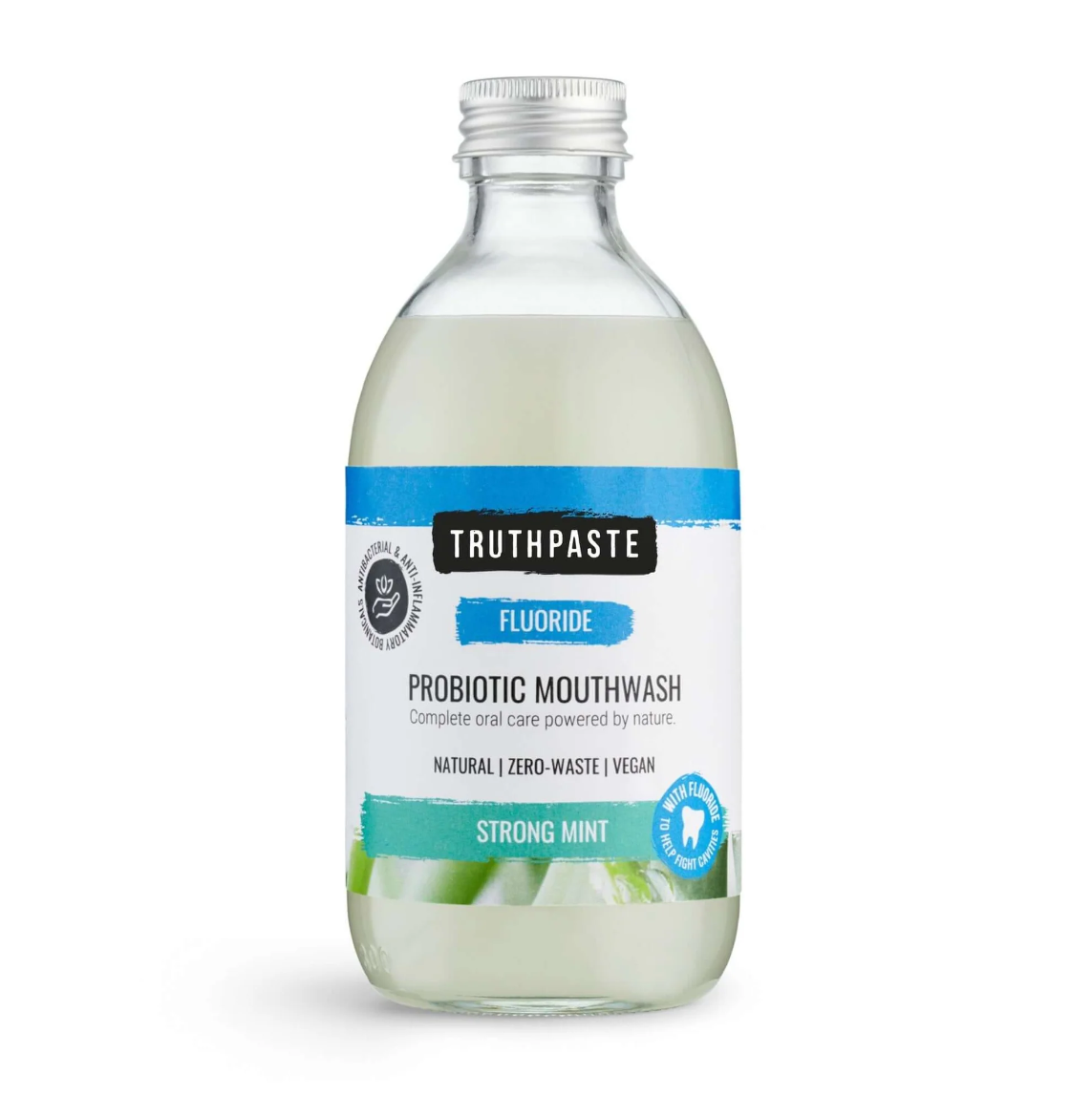 Strong Mint Probiotic Mouthwash With Fluoride (300ml) by Truthpaste