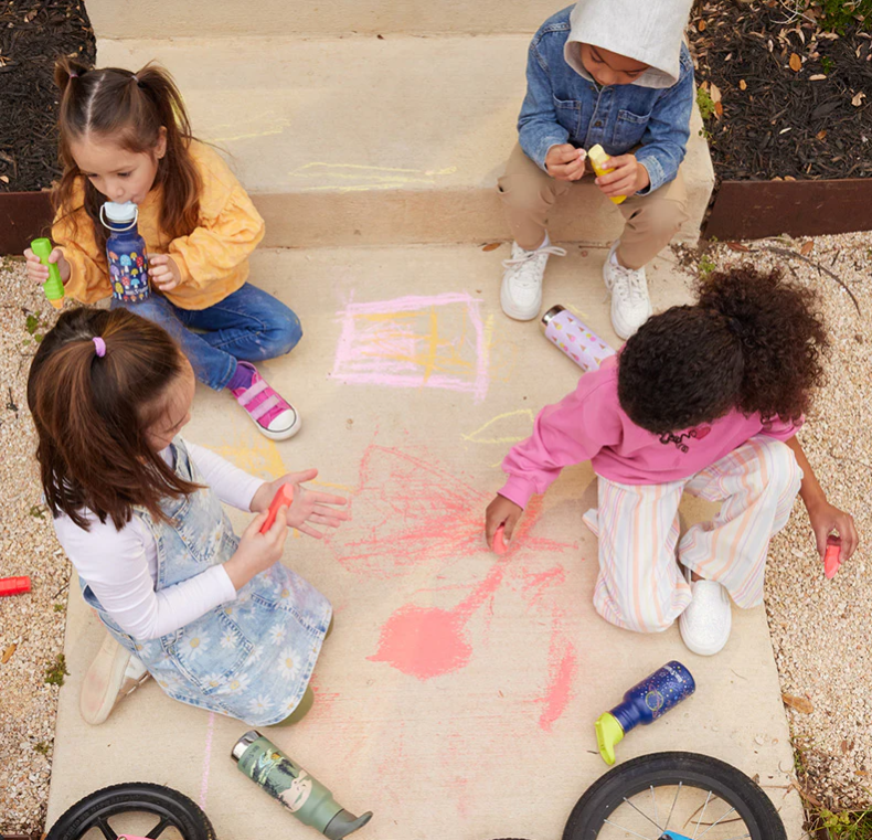 Kid Kanteen Single Wall Bottle with Flip Cap - 355ml - in various designs by Klean Kanteen