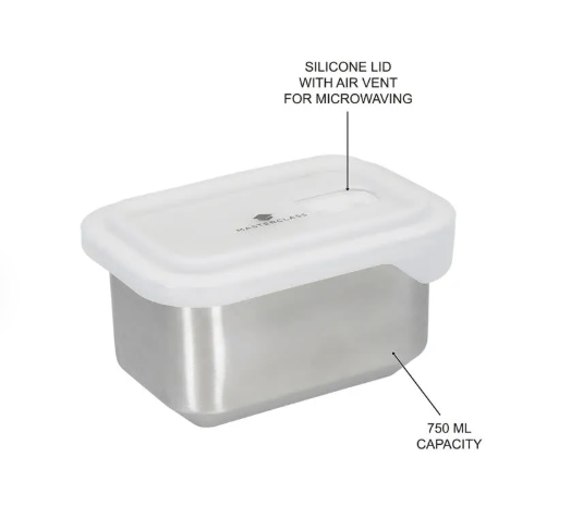 750ml Stainless Steel Food Storage Container with Lid - by Masterclass