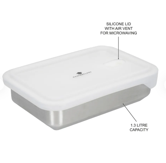 1300ml Stainless Steel Food Storage Container with Lid - by Masterclass
