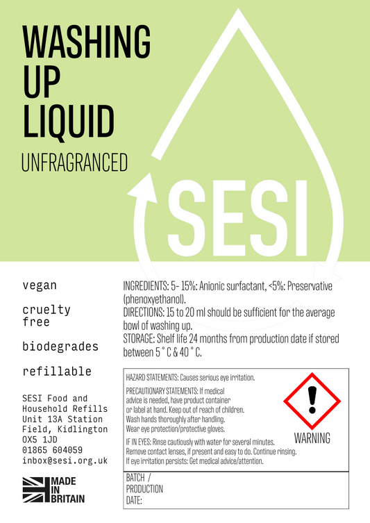 SESI Unscented Washing Up Liquid