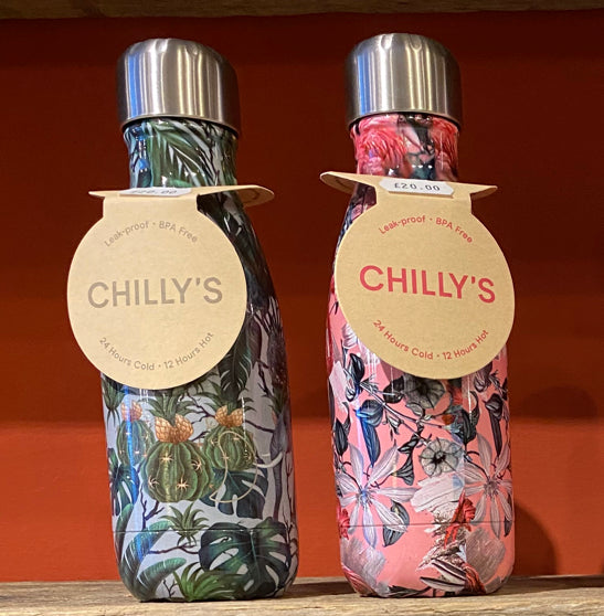 Chilly Bottle 260ml CHROME/PATTERED