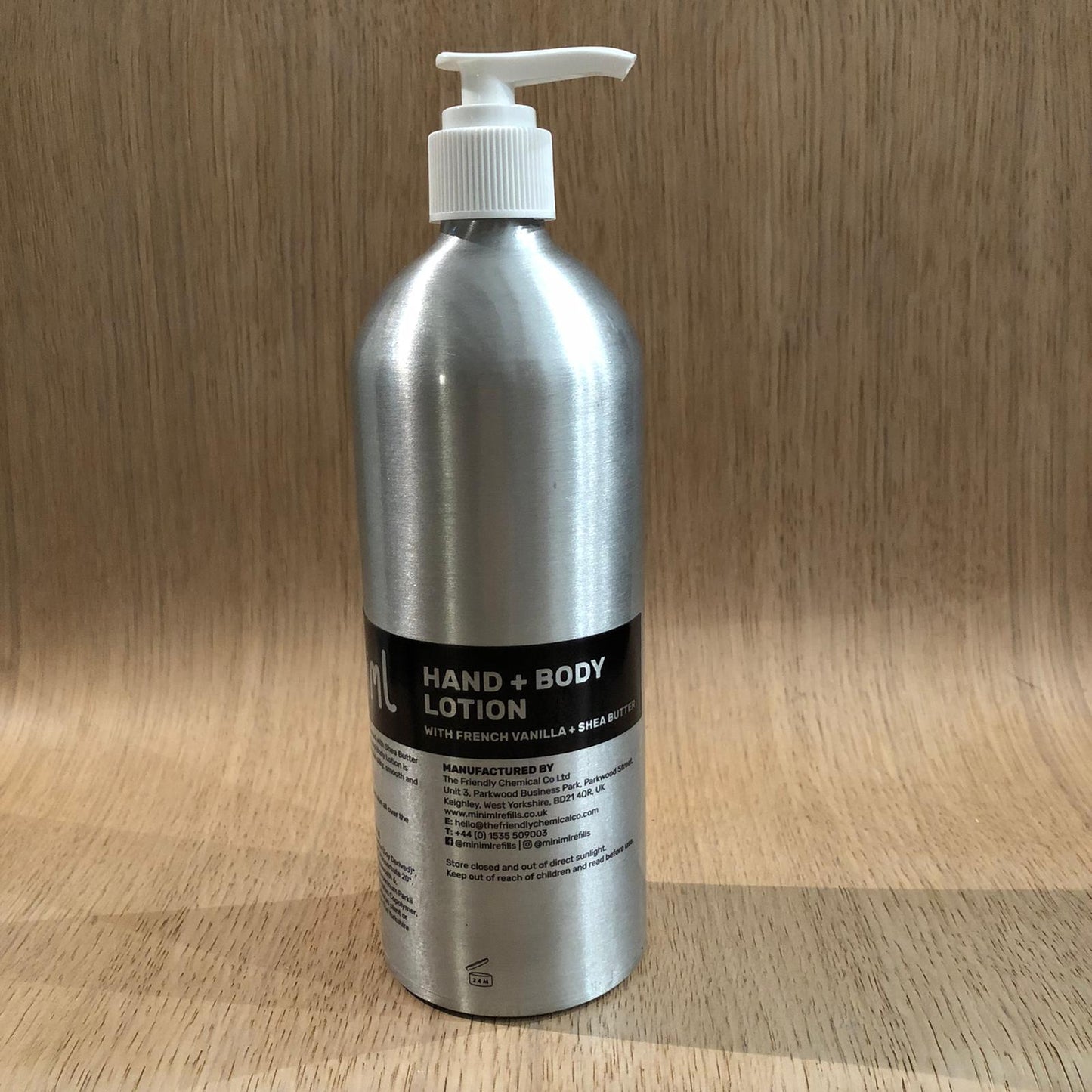 Aluminium 500ml bottle w/pump