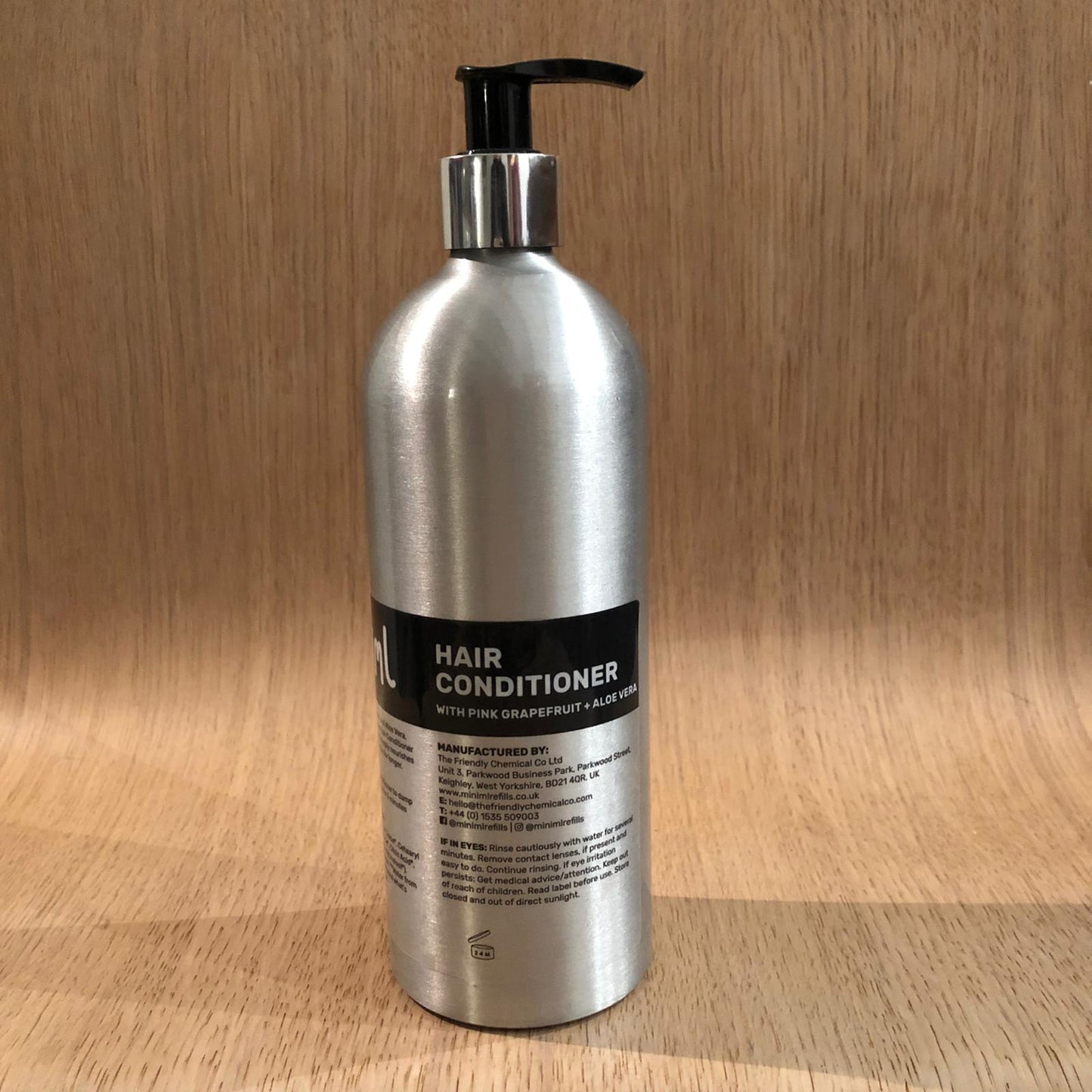 Aluminium 500ml bottle w/pump