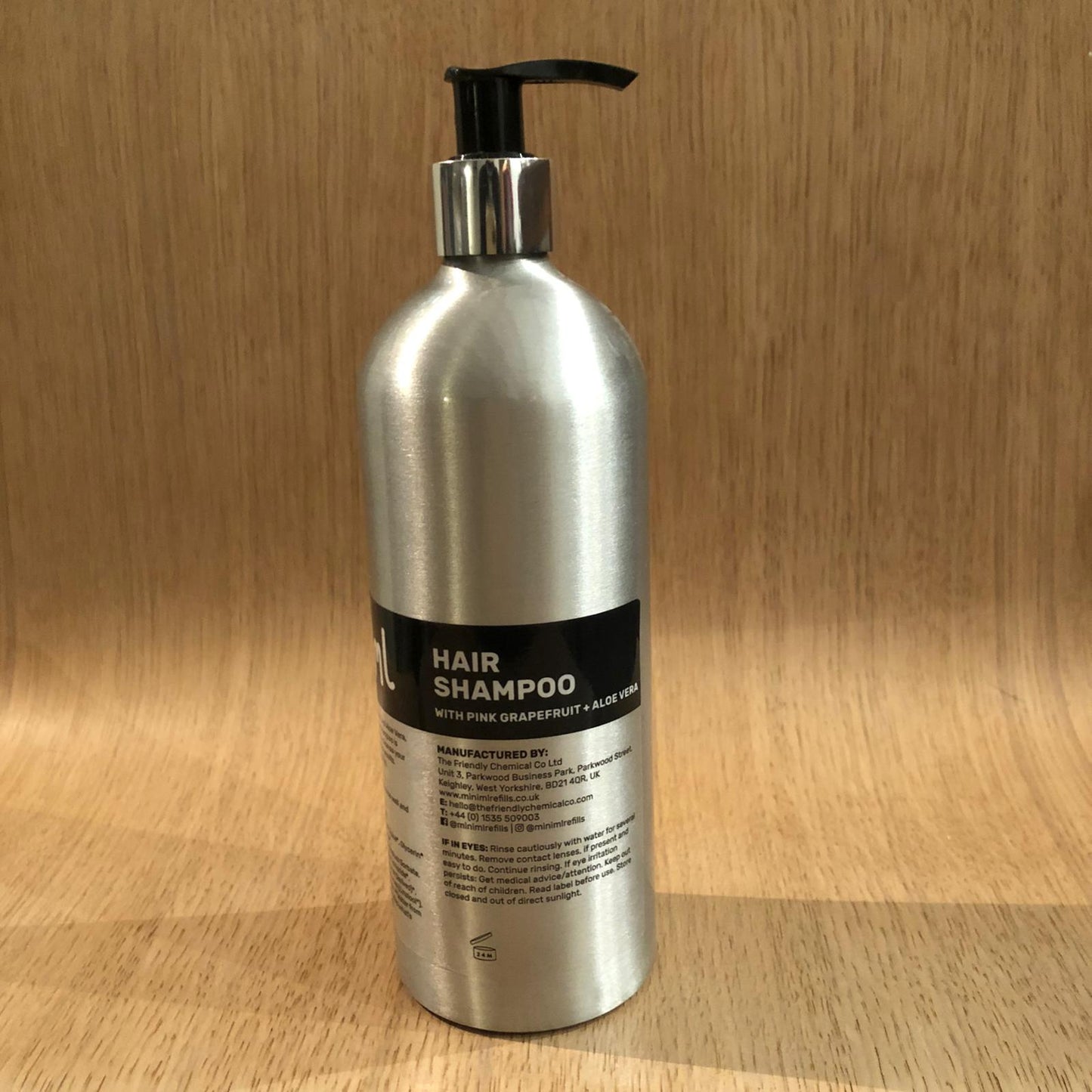 Aluminium 500ml bottle w/pump