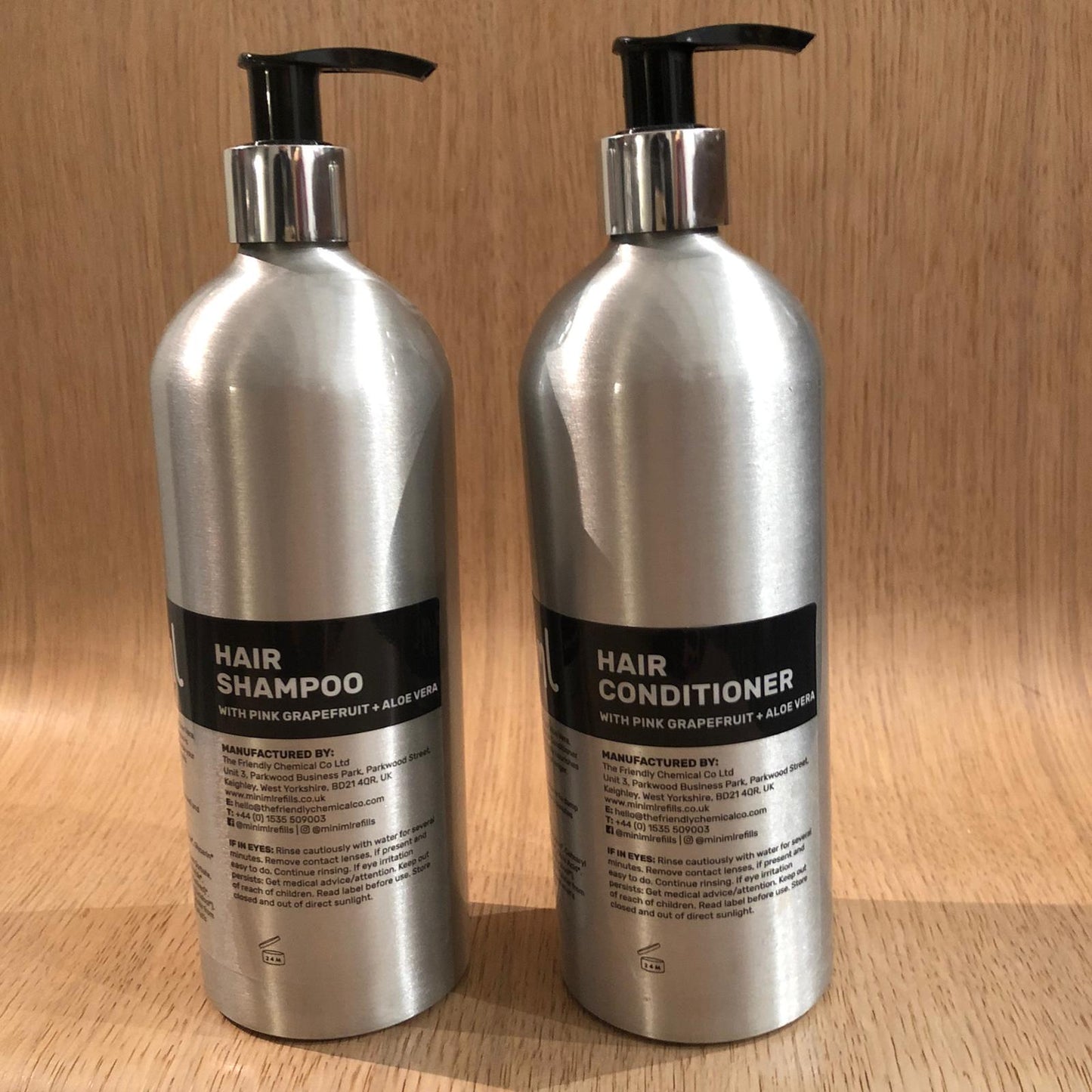 Aluminium 500ml bottle w/pump
