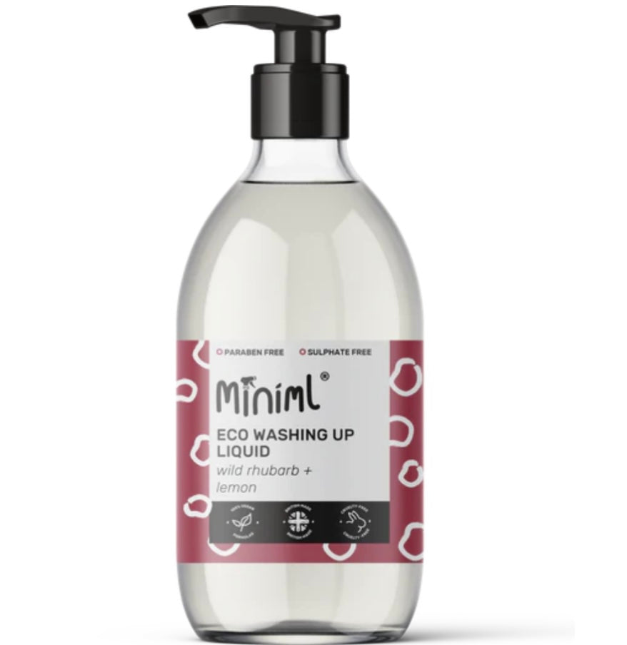 READY FILLED Washing Up Liquid in Glass bottle 500ml by Miniml