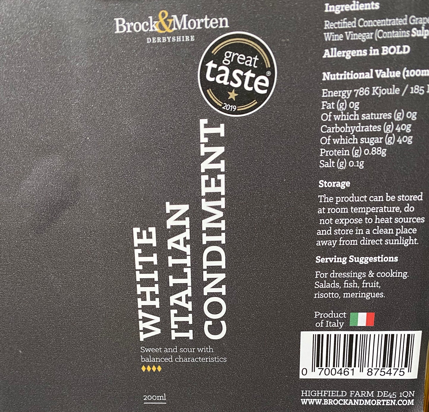 Italian White Wine Condiment - Brock and Morten