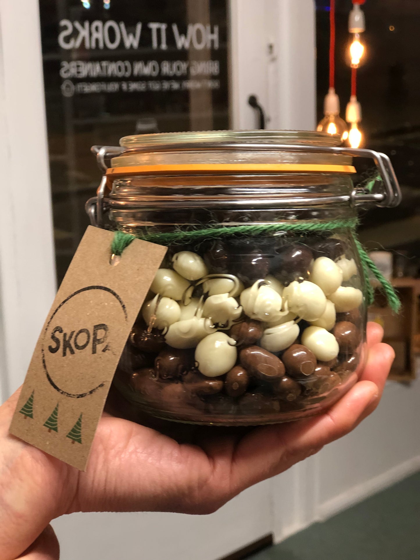 Jar of Mixed Chocolate & Yoghurt Covered Raisin Treats - Prefilled