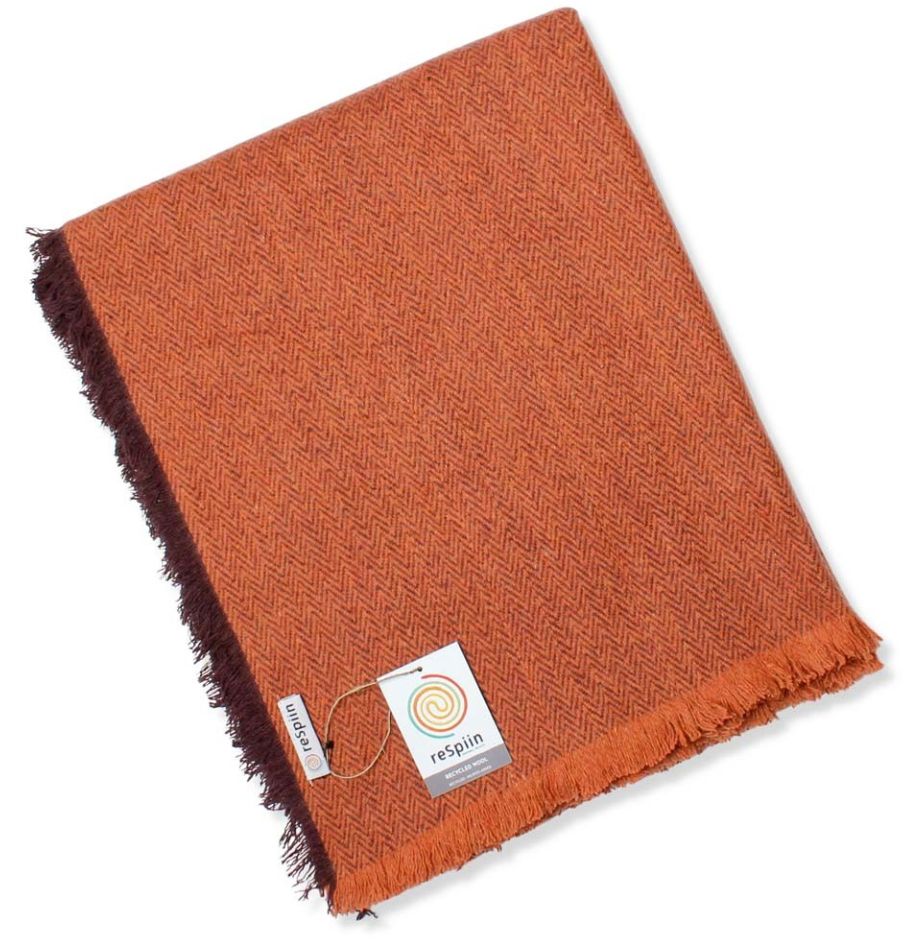Recycled Wool Throw – Rust