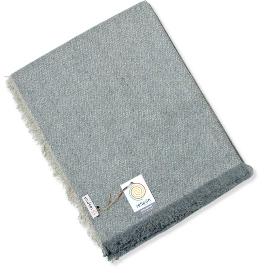 Recycled Wool Throw – Denim