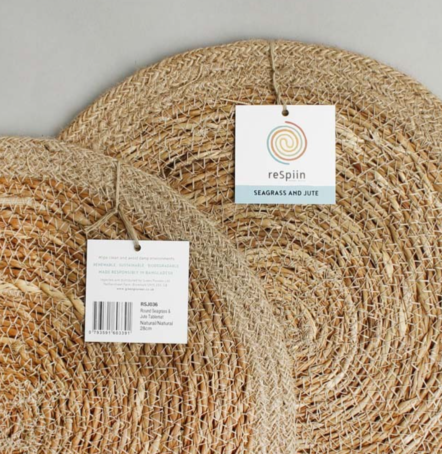 Seagrass and Jute Tablemat - natural/natural