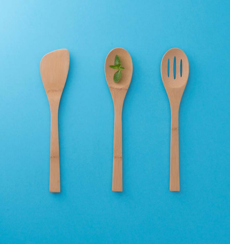 Bamboo Spatula, Spoon and Slotted Spoon