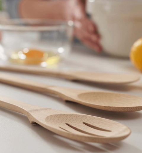 Bamboo Spatula, Spoon and Slotted Spoon