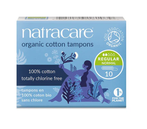 Organic Non-Applicator Tampons - Regular, pack of 10 by Natracare