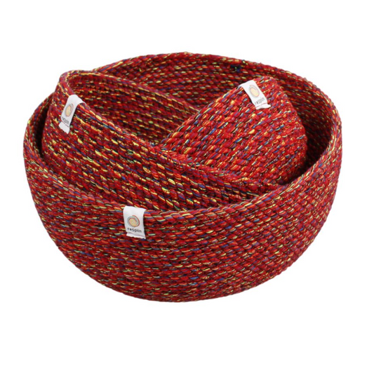 Multicoloured Recycled Cotton Bowl Set by Respiin