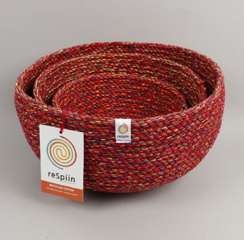 Multicoloured Recycled Cotton Bowl Set by Respiin