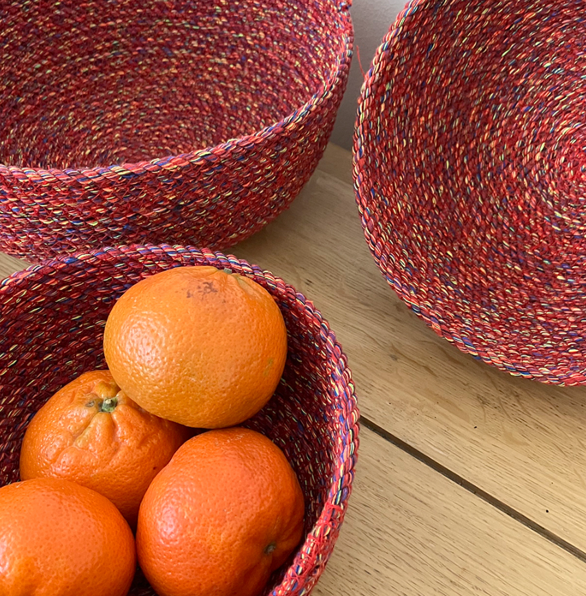 Multicoloured Recycled Cotton Bowl Set by Respiin