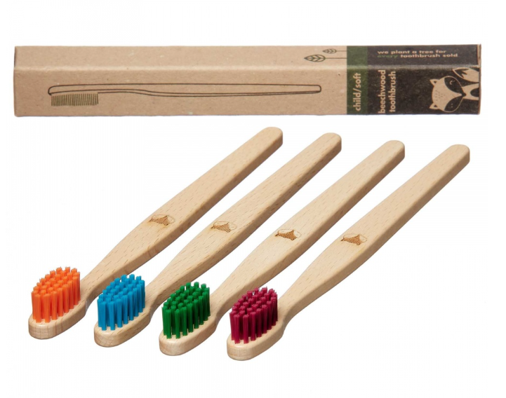 100% Plant-Based Beech Wood Toothbrush (FSC 100%) - Kids by ecoLiving