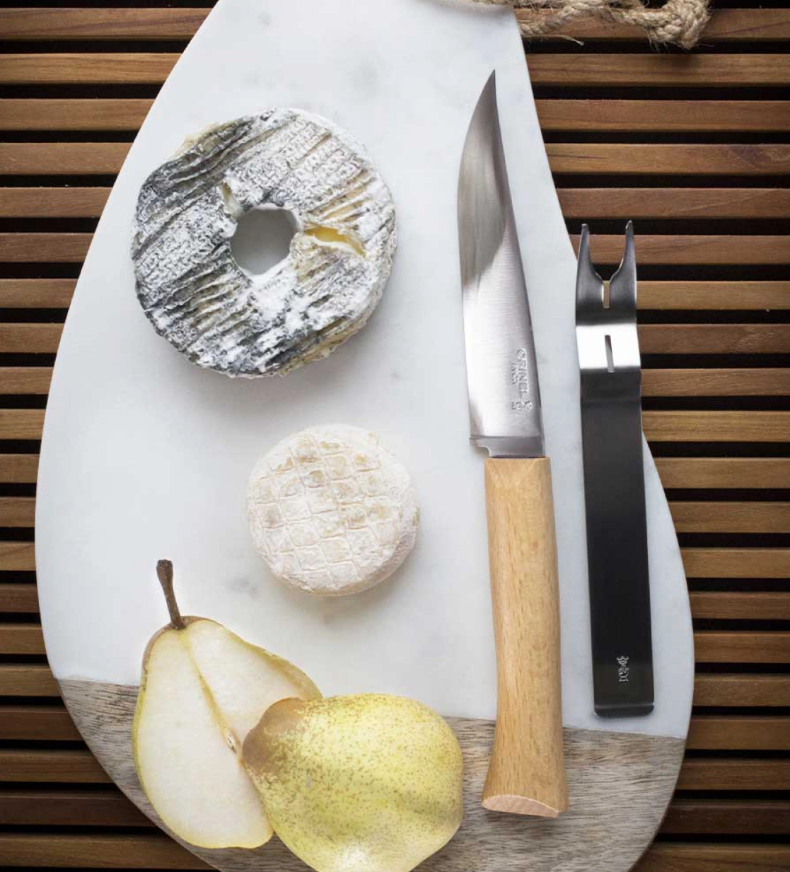 Cheese Knife and Fork Set - by Opinel