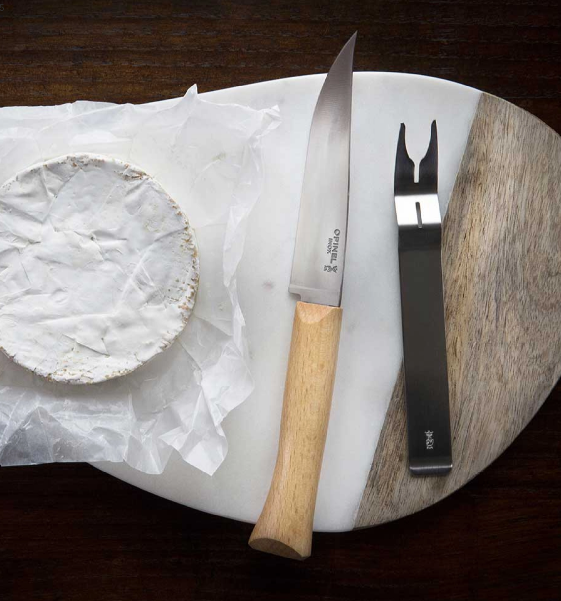 Cheese Knife and Fork Set - by Opinel