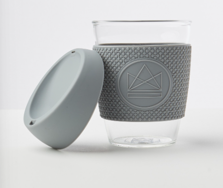 Neon Kactus Glass Coffee Cup - 340ml by Eco Living