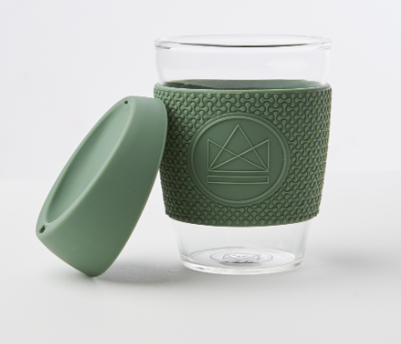 Neon Kactus Glass Coffee Cup - 340ml by Eco Living