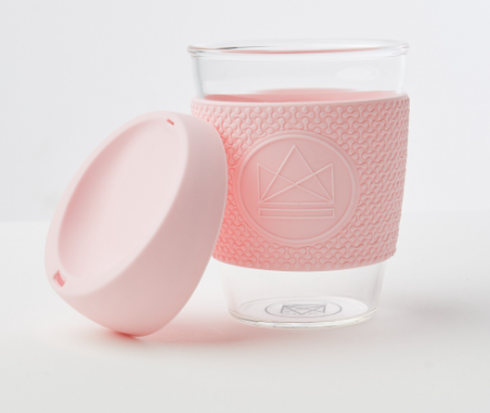 Neon Kactus Glass Coffee Cup - 340ml by Eco Living