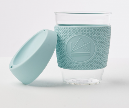 Neon Kactus Glass Coffee Cup - 340ml by Eco Living