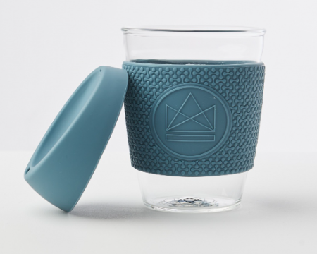 Neon Kactus Glass Coffee Cup - 340ml by Eco Living