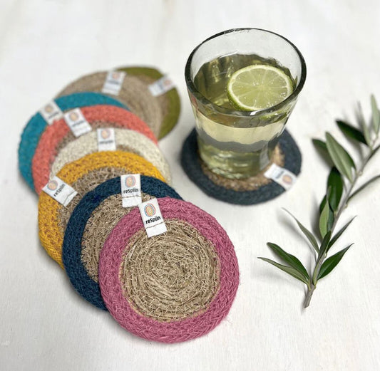 Seagrass & Jute Coasters in various colours by Respiin