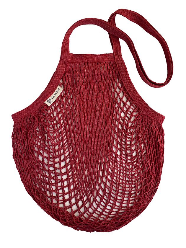 Turtle ORGANIC Botanical Dyes Cotton String Bag - Long Handles